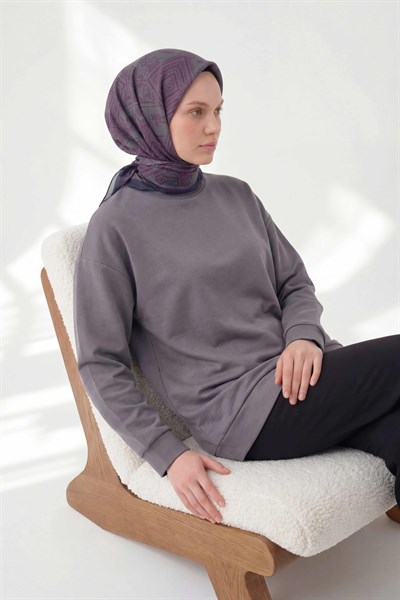 Viskon Velora Eşarp Dört Mevsim Kilim Desen Lacivert 90X90
