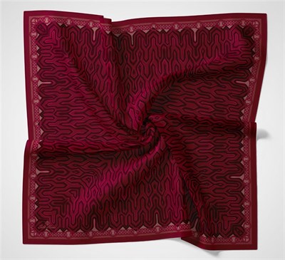 Viskon Velora Eşarp Dört Mevsim Zincir Desen Berry 90x90