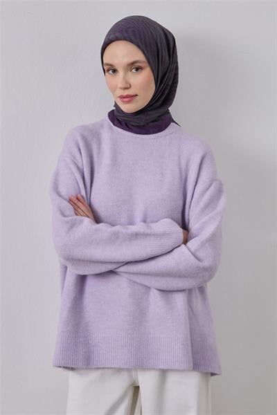 Viskon Velora Eşarp Koyu Mor Dört Mevsim 90x90
