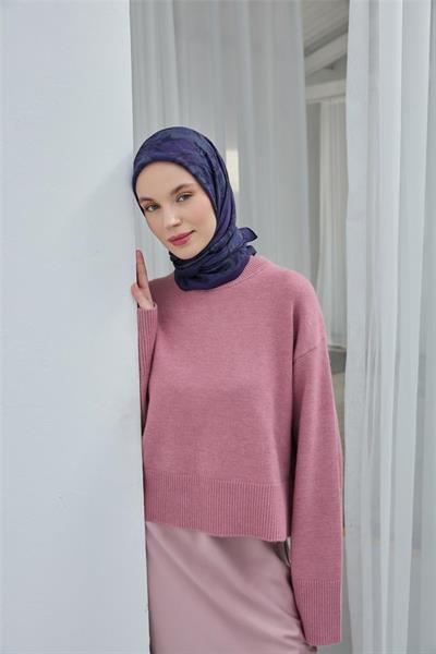 Viskon Velora Eşarp Mor Dört Mevsim 90x90