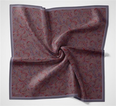 Viskon Velora Eşarp Mor Tonlu Barok Floral Desenli Tok Duruşlu 90x90