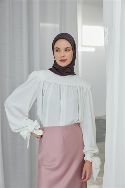 Viskon Velora Eşarp Vişne Gri Çizgili Hafif Dökümlü 90x90