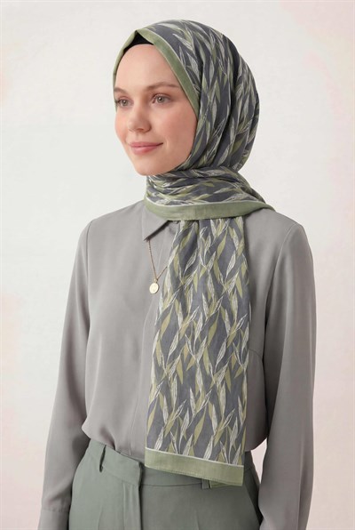 Yaprak Desen Gri 75X195 Soft Şal