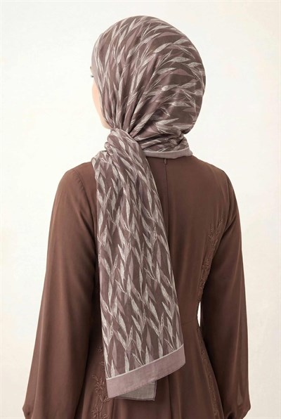 Yaprak Desen Mocha Mousse 75X195 Soft Şal