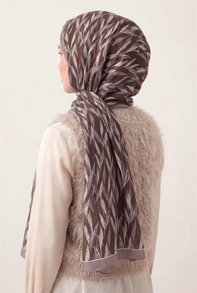 Yaprak Desen Soluk Lila 75X195 Soft Şal
