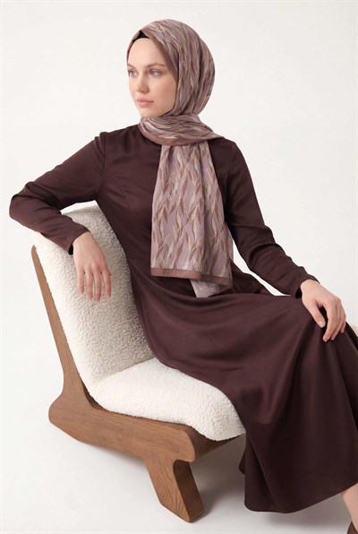 Yaprak Desen Soluk Lila 75X195 Soft Şal