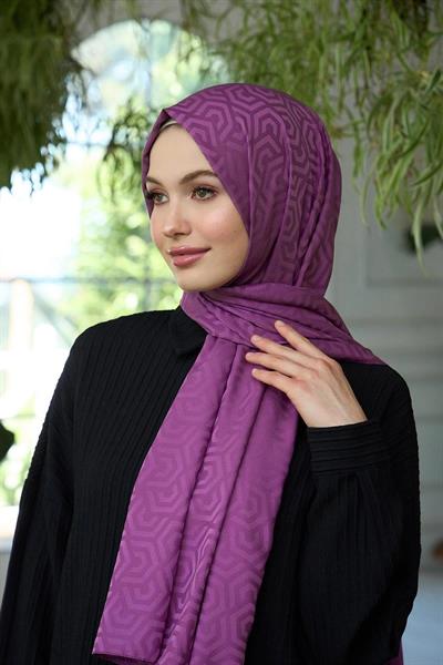 Yaz Işıltısı Koleksiyonu İpeksi Jakar Şal Gül Kurusu 9013-08