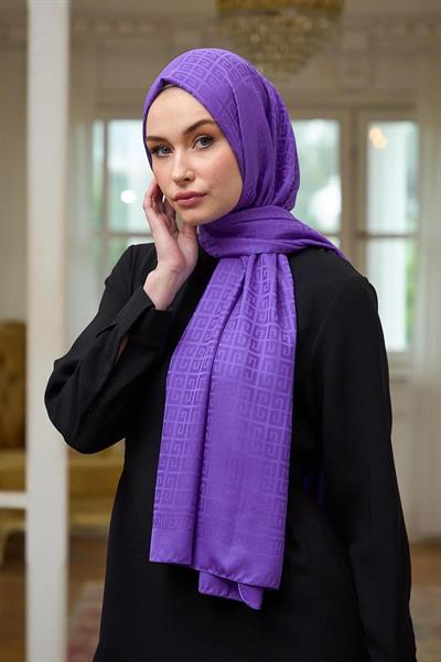 Yaz Işıltısı Koleksiyonu İpeksi Jakar Şal Menekşe 9016-08