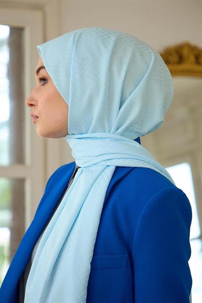 Yaz Işıltısı Koleksiyonu İpeksi Jakar Şal Baby Blue 9017-19
