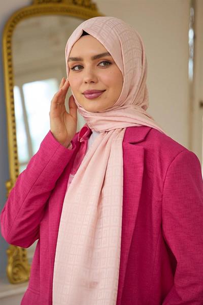 Yaz Işıltısı Koleksiyonu İpeksi Jakar Şal Şeker Pembe 9016-19