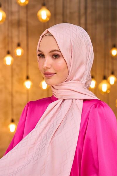 Yaz Işıltısı Koleksiyonu İpeksi Jakar Şal Şeker Pembe 9015-02