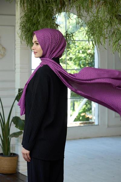 Yaz Işıltısı Koleksiyonu İpeksi Jakar Şal Gül Kurusu 9013-08