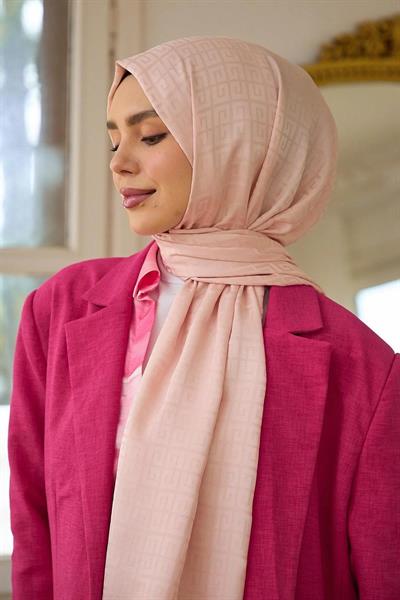 Yaz Işıltısı Koleksiyonu İpeksi Jakar Şal Şeker Pembe 9016-19