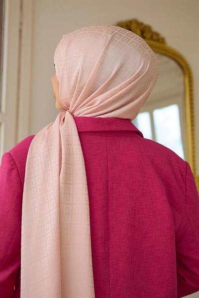 Yaz Işıltısı Koleksiyonu İpeksi Jakar Şal Şeker Pembe 9016-19
