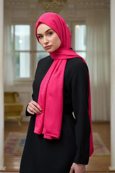 Yaz Işıltısı Koleksiyonu İpeksi Jakar Şal Pembe 9016-04