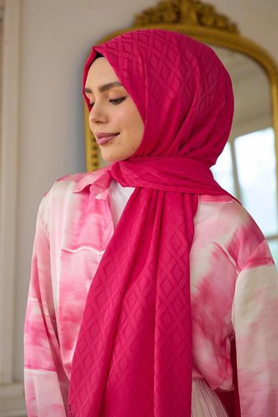 Yaz Işıltısı Koleksiyonu İpeksi Jakar Şal Gül Pembe 9015-13