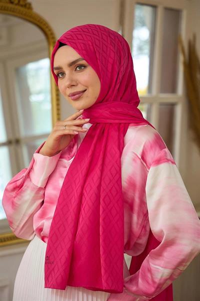 Yaz Işıltısı Koleksiyonu İpeksi Jakar Şal Gül Pembe 9015-13
