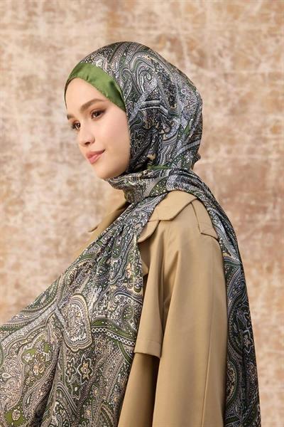 Yeşil Hint Vual Şal - 5003-03