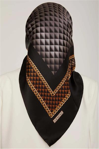 Armine Nostalji Serisi İpek Twill Eşarp 8834D--32