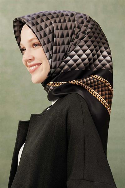 Armine Nostalji Serisi İpek Twill Eşarp 8834D--32