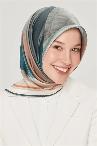 Armine Nostalji Serisi Twill İpek  Eşarp 8516D-34