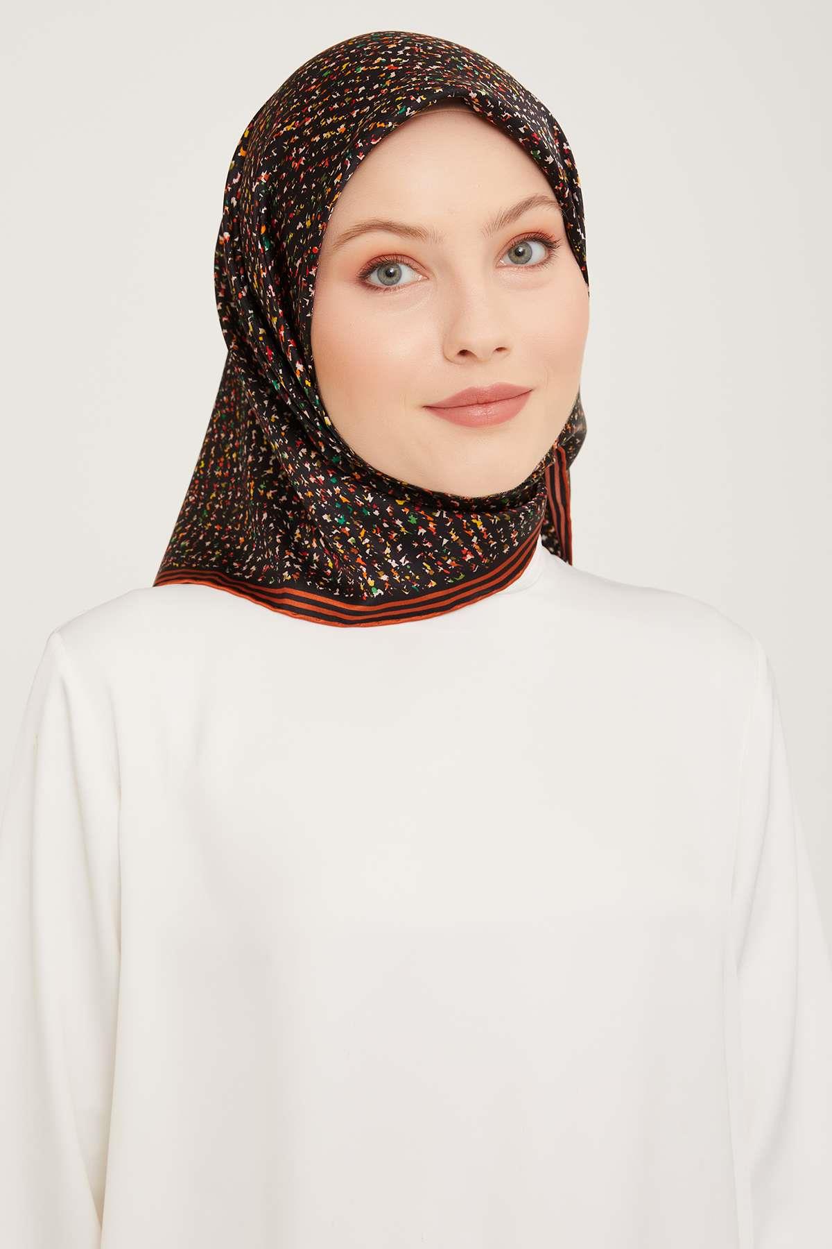 Armine - İpek Eşarp 2023/2024 Sonbahar Kış Twill İpek Turuncu 9013-02