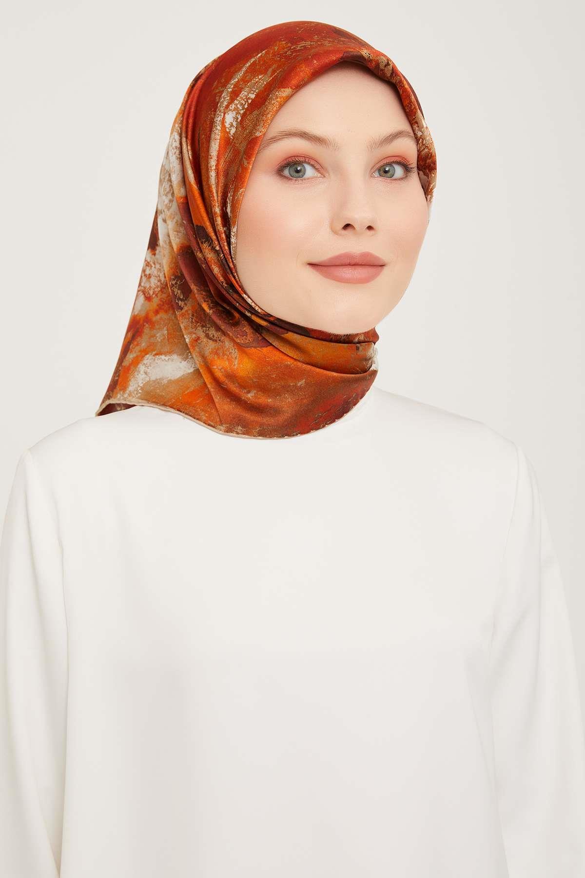 Armine - İpek Eşarp 2023/2024 Sonbahar Kış Twill İpek Lacivert 9015-07