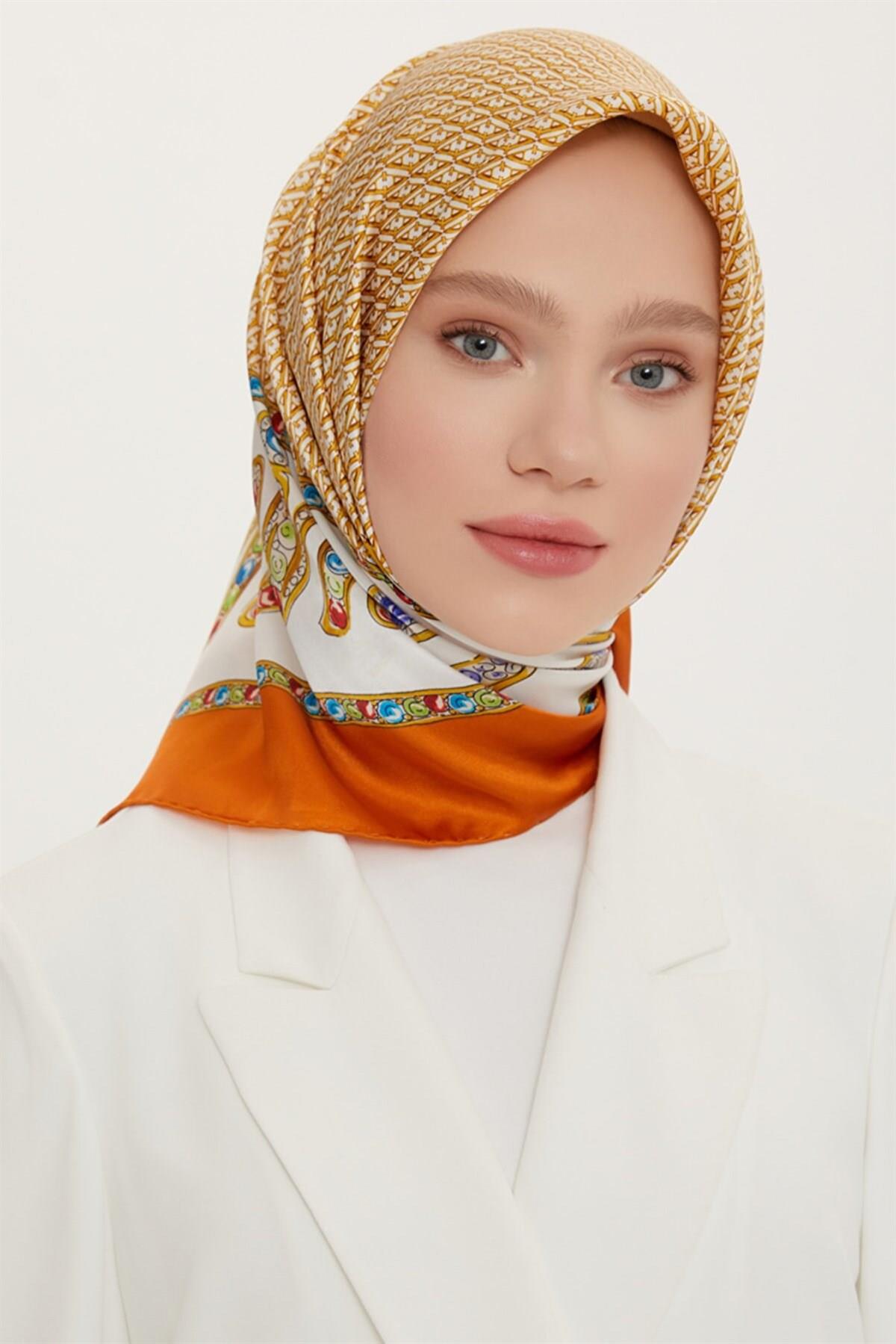 Armine 2022 İlkbahar Yaz Sezonu Twill İpek Eşarp Modelleri 8762D-21