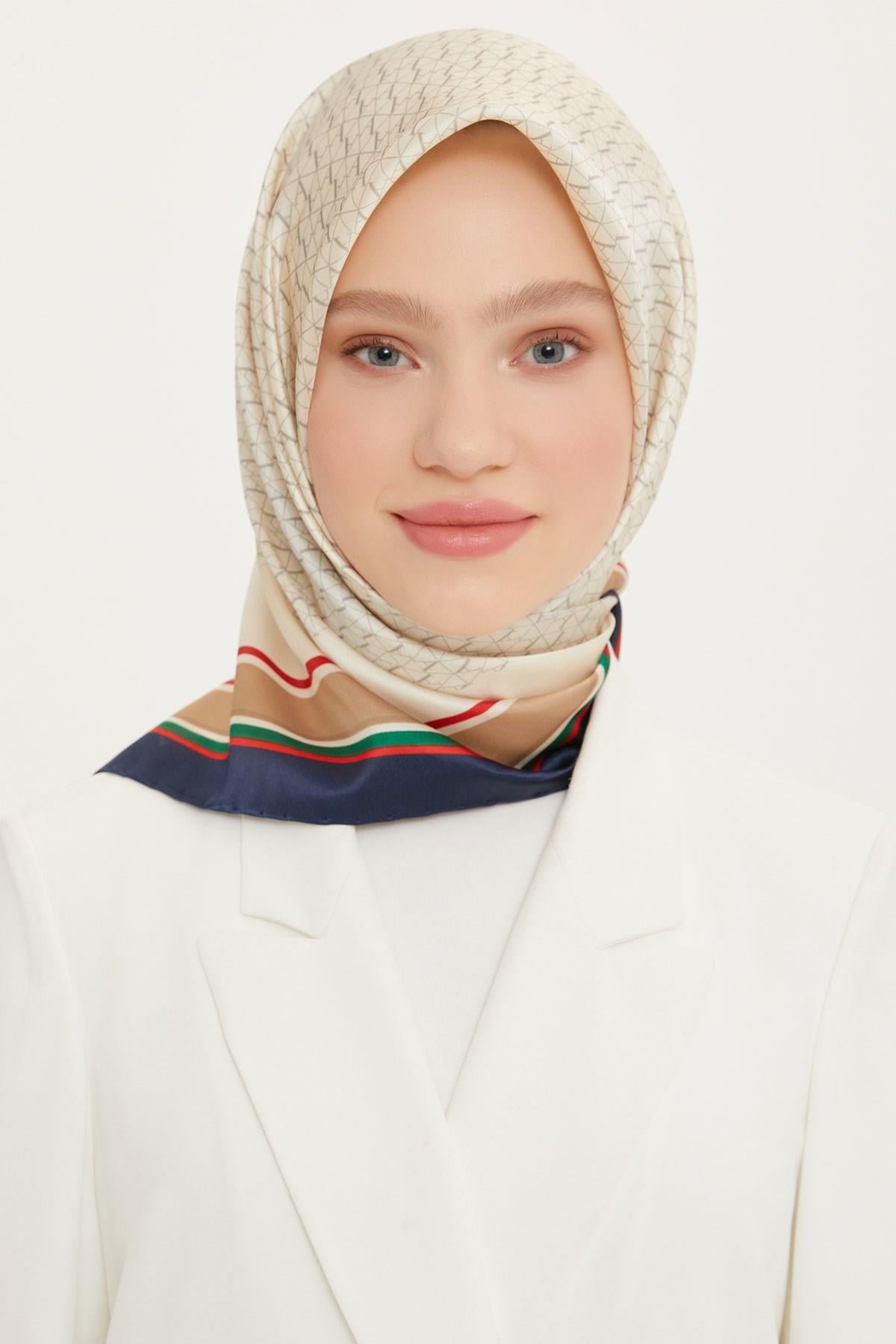 Armine 2022 İlkbahar Yaz Sezonu Twill İpek Eşarp Modelleri 8724D-04 