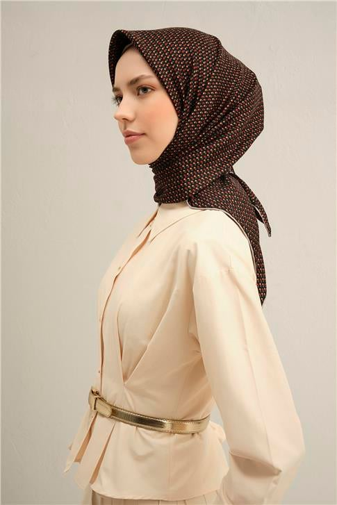 Armine Çiçek Desenli Saf İpek Sura Eşarp 9307D 34