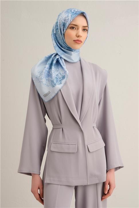 Armine Çiçek Desenli Saf İpek Sura Eşarp 9330D 81