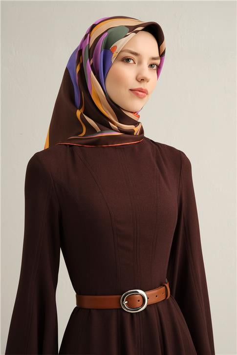 Armine Çiçek Desenli Saf İpek Sura Eşarp 9302D 83