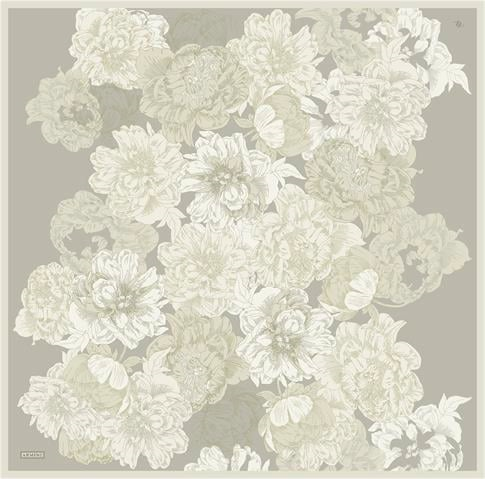 Armine Çiçek Desenli Saf İpek Twill Eşarp 9330D 04