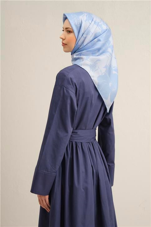 Armine Çiçek Desenli Saf İpek Twill Eşarp 9344D 42