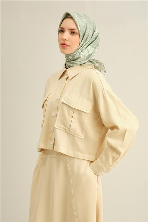 Armine Çiçek Desenli Saf İpek Twill Eşarp 9353D 38