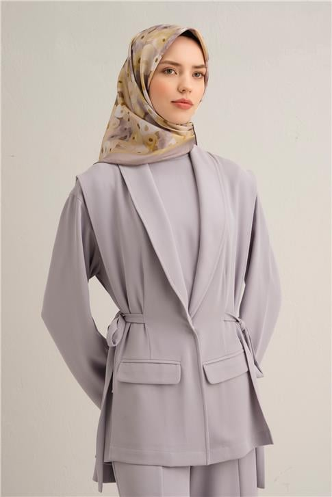 Armine Çiçek Desenli Saf İpek Twill Eşarp 9300D 53