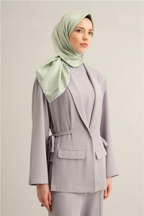 Armine Çiçek Desenli Saf İpek Twill Eşarp 9307D 81