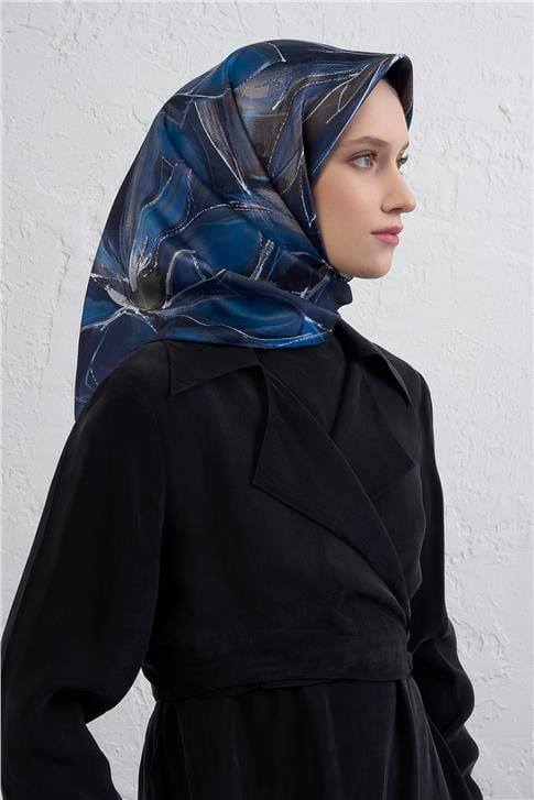 Armine Çiçek Desenli Saf İpek Twill Eşarp 9406D 83