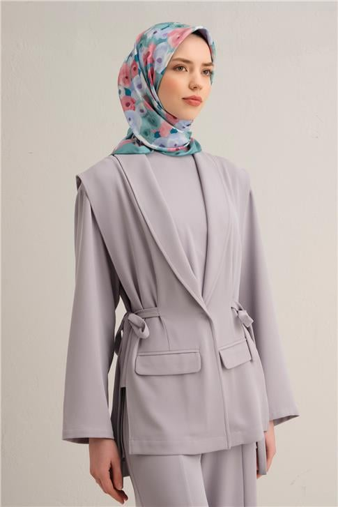 Armine Çiçek Desenli Saf İpek Twill Eşarp 9300D 50