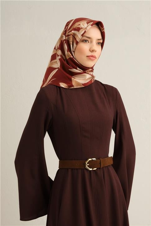 Armine Çiçek Desenli Saf İpek Twill Eşarp 9324D 57