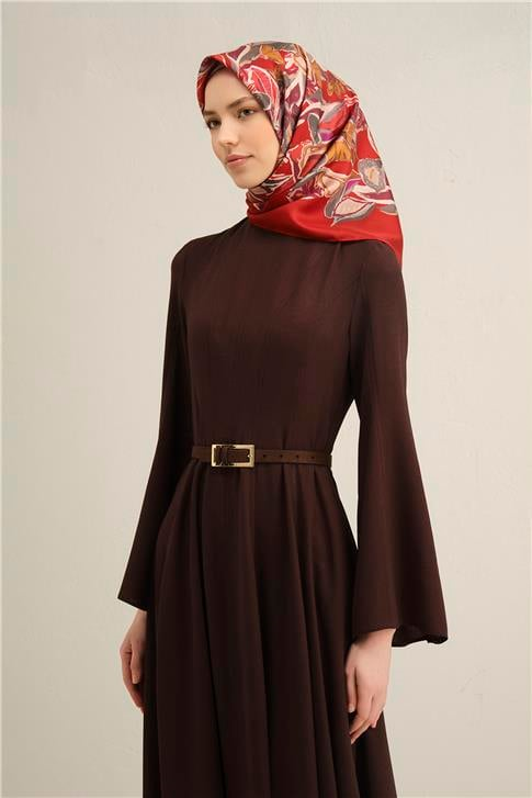 Armine Çiçek Desenli Saf İpek Twill Eşarp 9332D 85