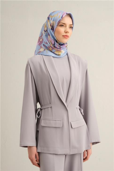 Armine Çiçek Desenli Saf İpek Twill Eşarp 9342D 32