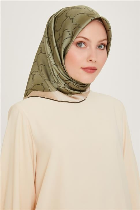 Armine Çiçek Desenli Sura Saf İpek Eşarp 9222D 34