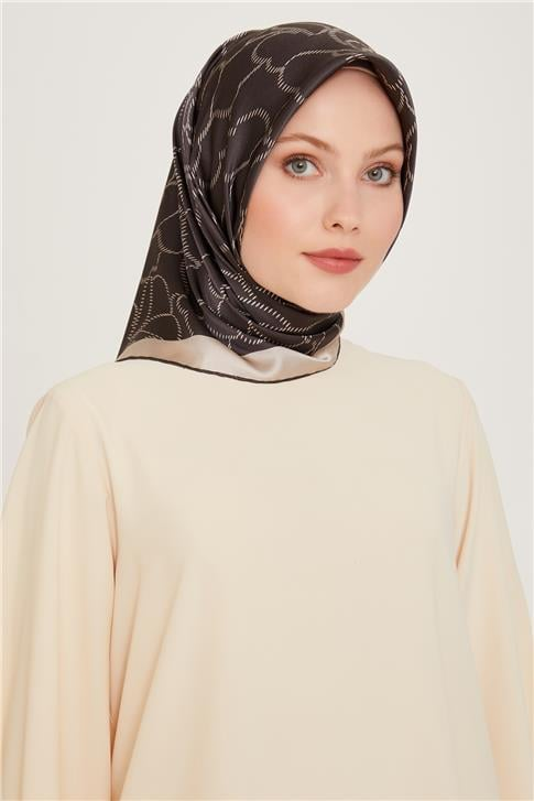 Armine Çiçek Desenli Sura Saf İpek Eşarp 9222D 87