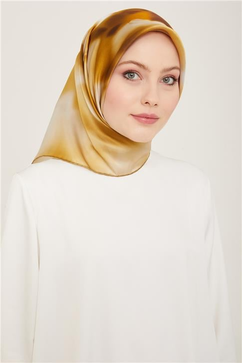Armine Çiçek Desenli Twill İpek Eşarp 24Ya9124 82 36