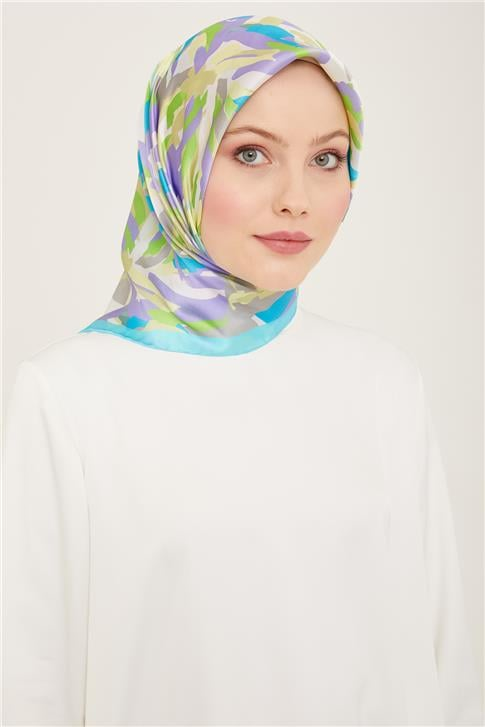 Armine Çiçek Desenli Twill İpek Eşarp 24Ya9140 51 53
