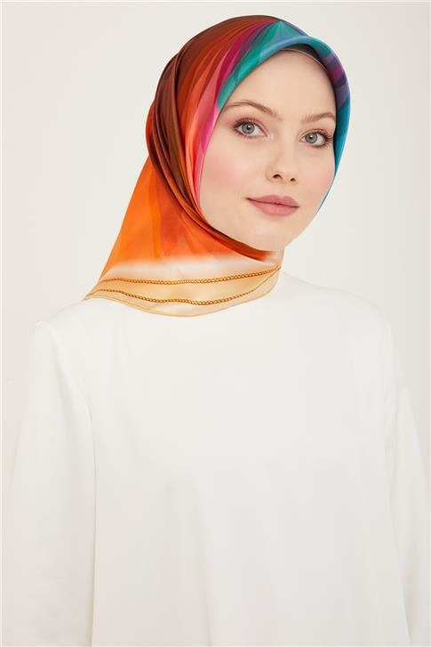Armine Çiçek Desenli Twill İpek Eşarp 24Ya9112 34 03