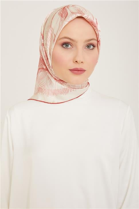 Armine Çiçek Desenli Twill İpek Eşarp 24Ya9121 1 38