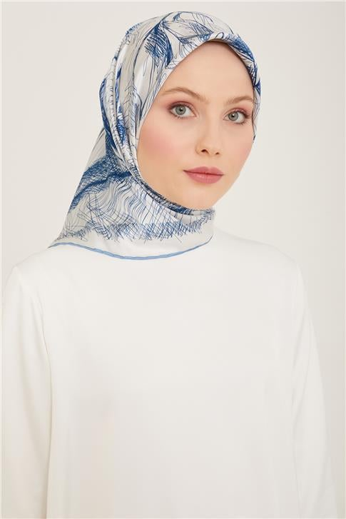 Armine Çiçek Desenli Twill İpek Eşarp 24Ya9121 1 85