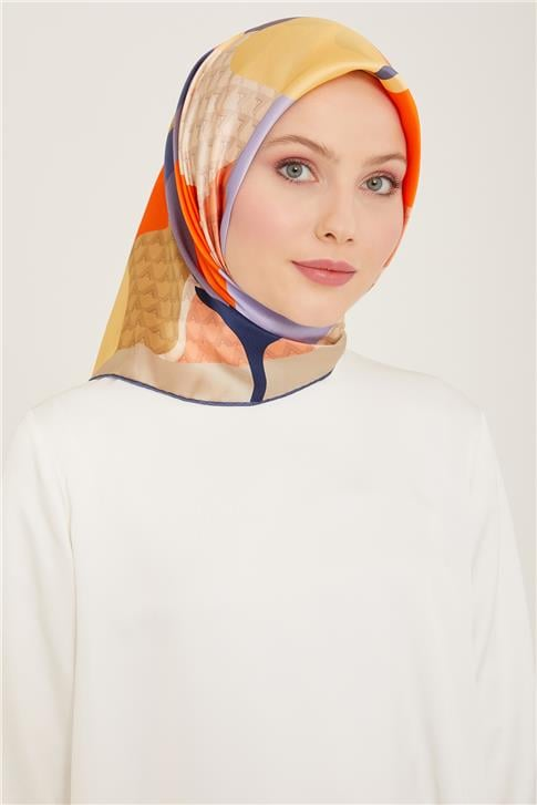 Armine Çiçek Desenli Twill İpek Eşarp 24Ya9119 14 32
